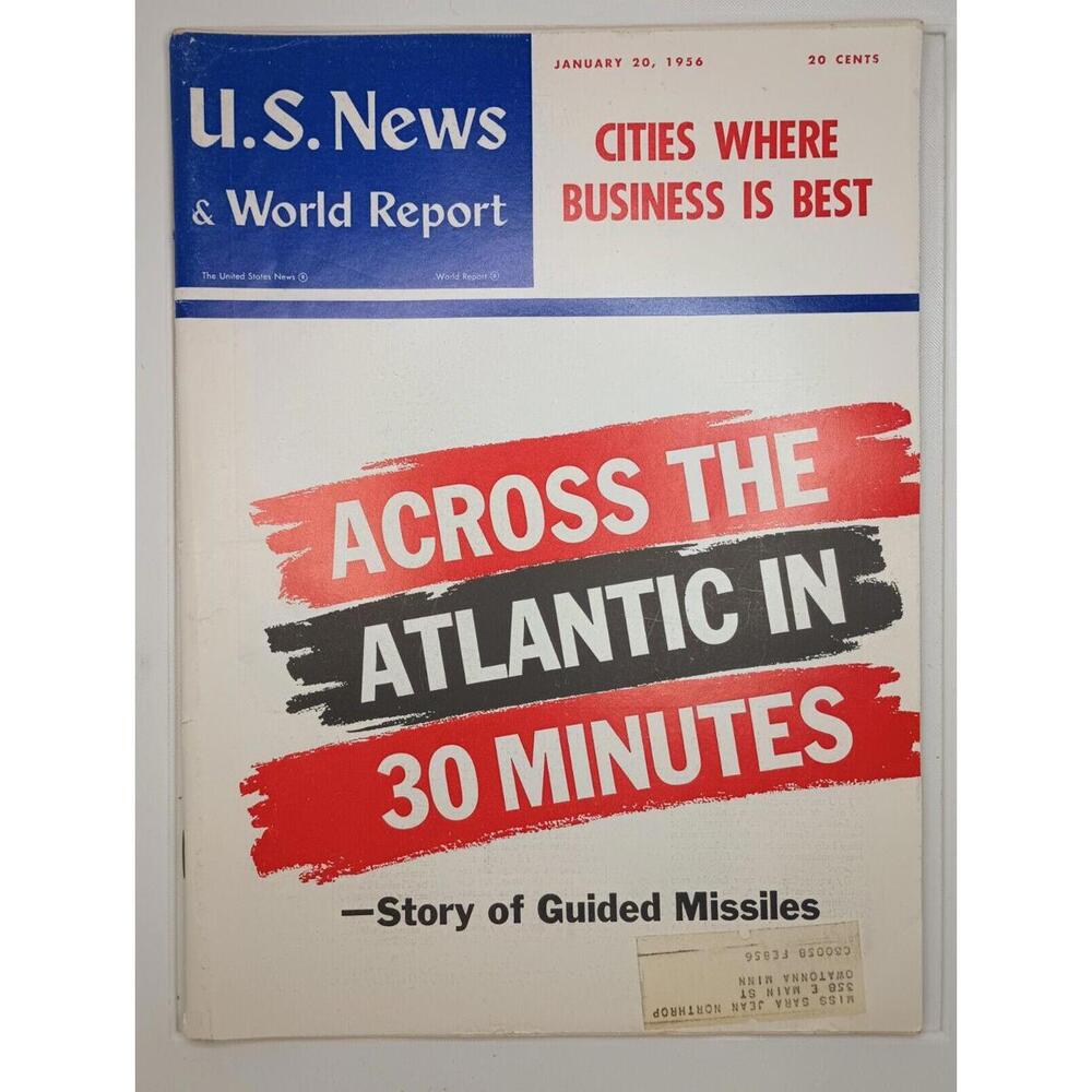Vintage U.S. News & World Report Magazine January 20, 1956